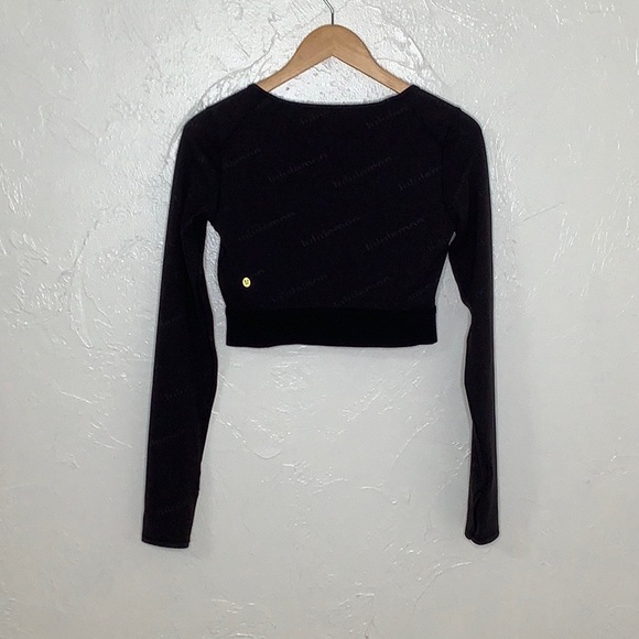 Lululemon Wunder Train Cropped Special Edition Logo Long sleeve top SZ 8 EUC - Picture 6 of 15